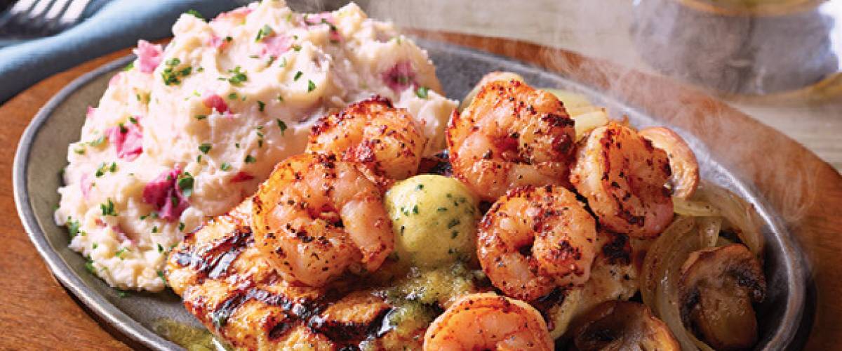 Shrimp and mashed potatoes from the Applebee's website.