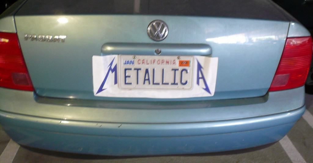 hilarious metallica licence plate