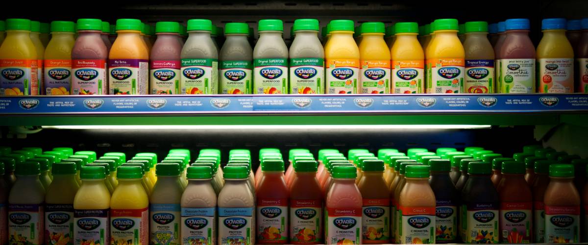 Odwalla smoothies on shelves