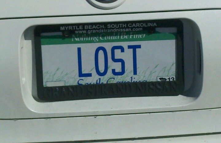 south carolina funny license plate lost
