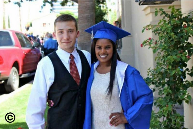 the couple at graduation