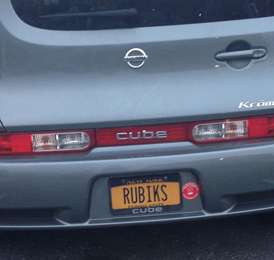 rubiks cube license plate funny
