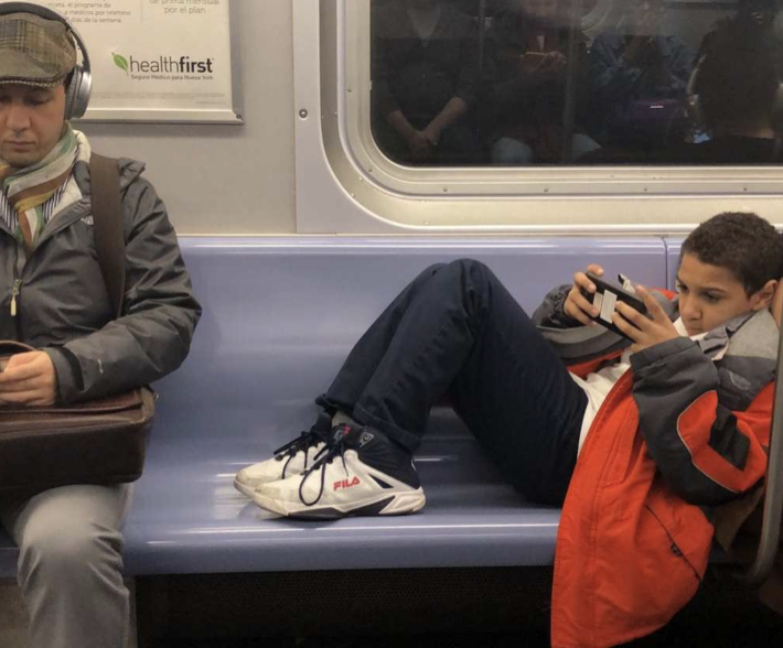 boy on subway